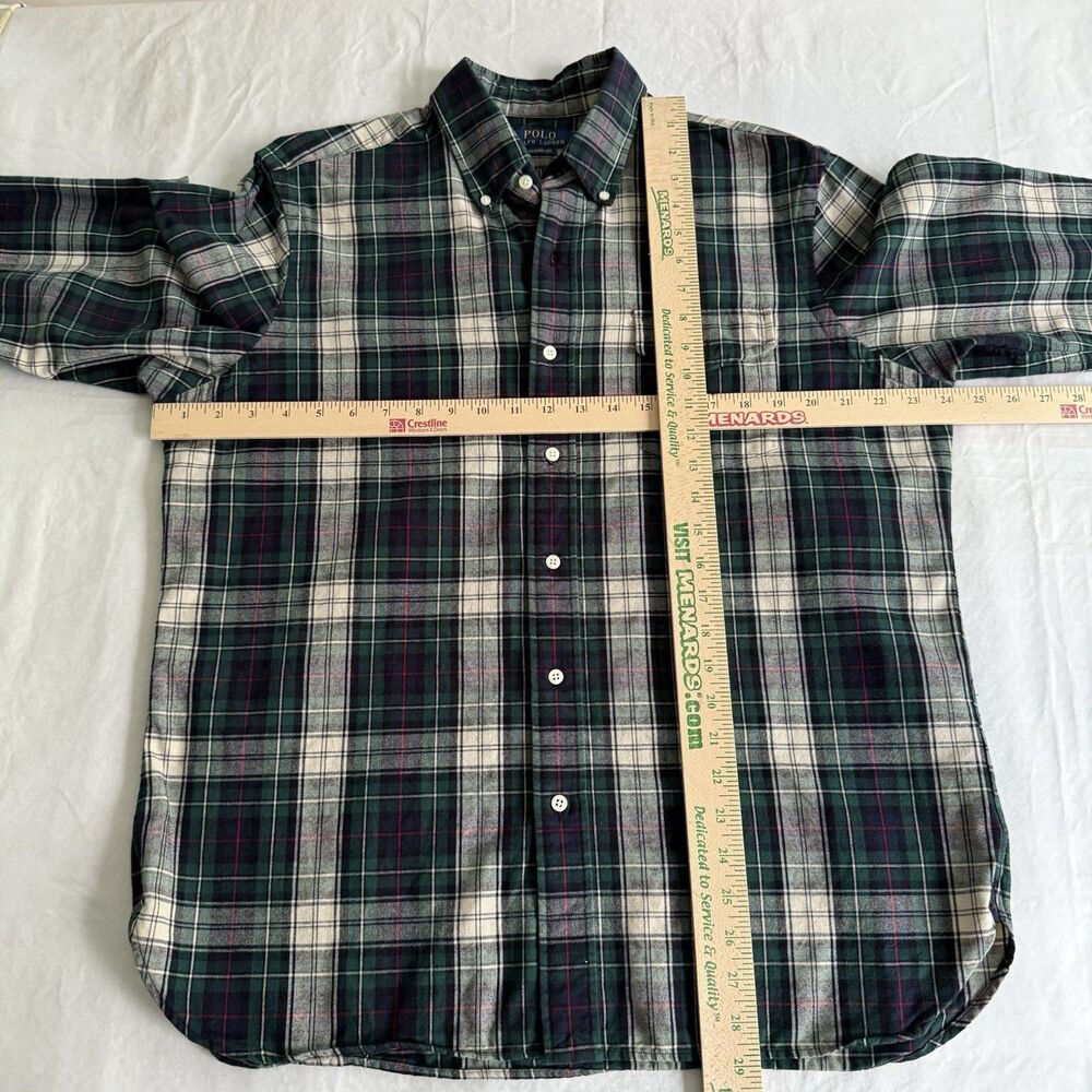 Polo Ralph Lauren Men's Flannel Shirt Classic Fit Tartán Plaid Cotton Sz L